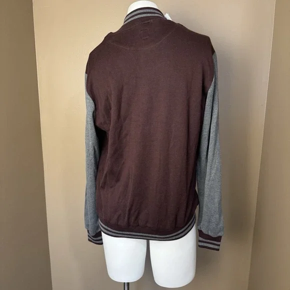 Eleventy Men's Burgundy Cotton Blend Varsity Jacket XL NWT - Picture 5 of 9